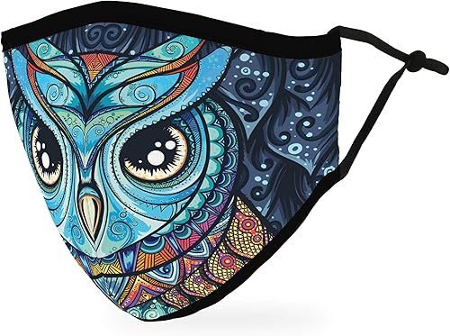 Máscara facial de tela lavable de Weddingstar, reutilizable y ajustable, con bolsillo para filtro de polvo, diseños coloridos