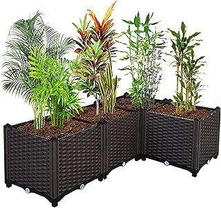 Sponsored Ad - Large Planters for Outdoor Plants Raised Garden Bed Garden Boxes Outdoor Raised Planter Box Plant Pots Perf...