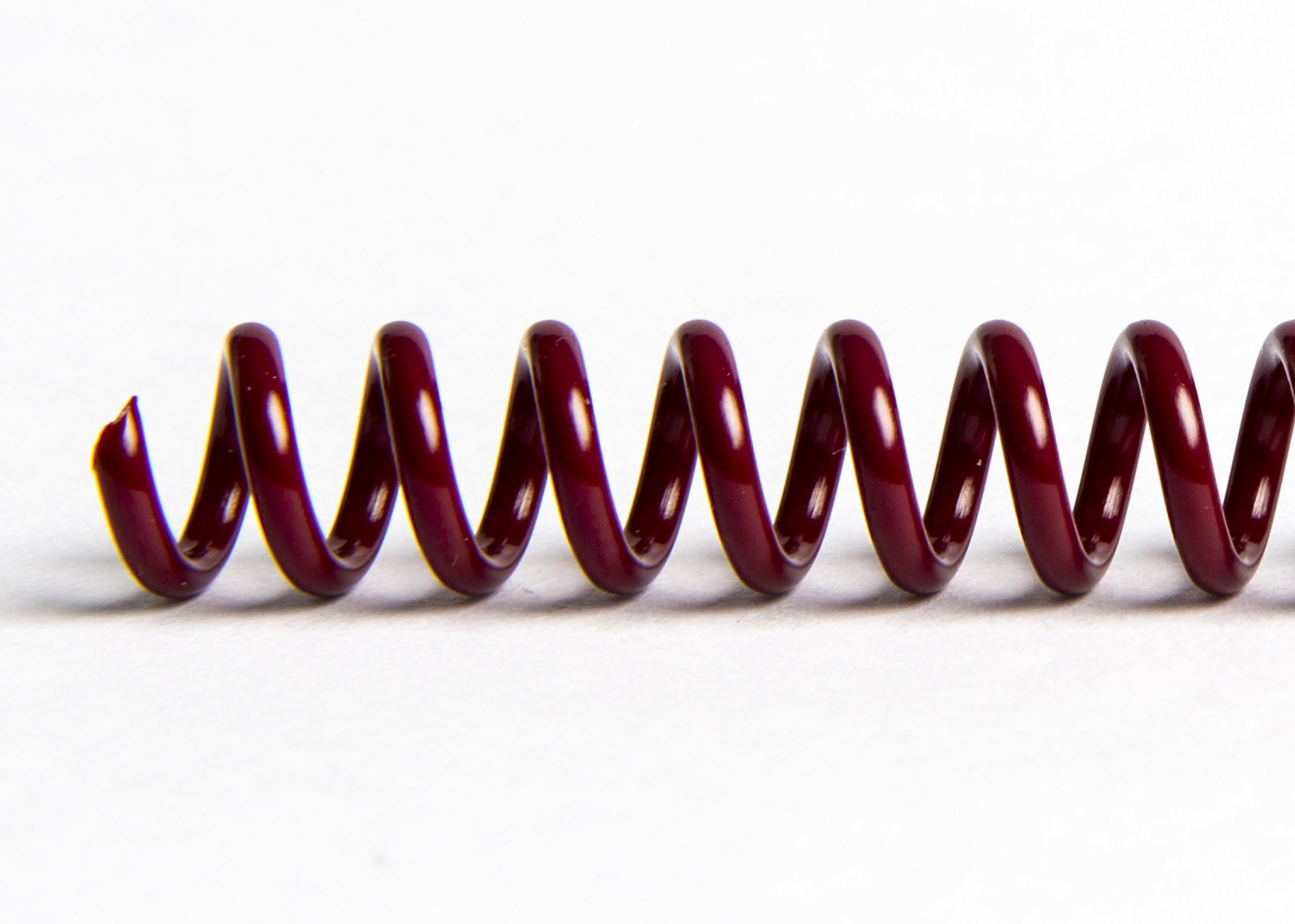 10MM PLASTIKOIL Burgundy PVC Spiral COILS - 4:1 Pitch - A4 Length - (Boxed in 200) (Burgundy)