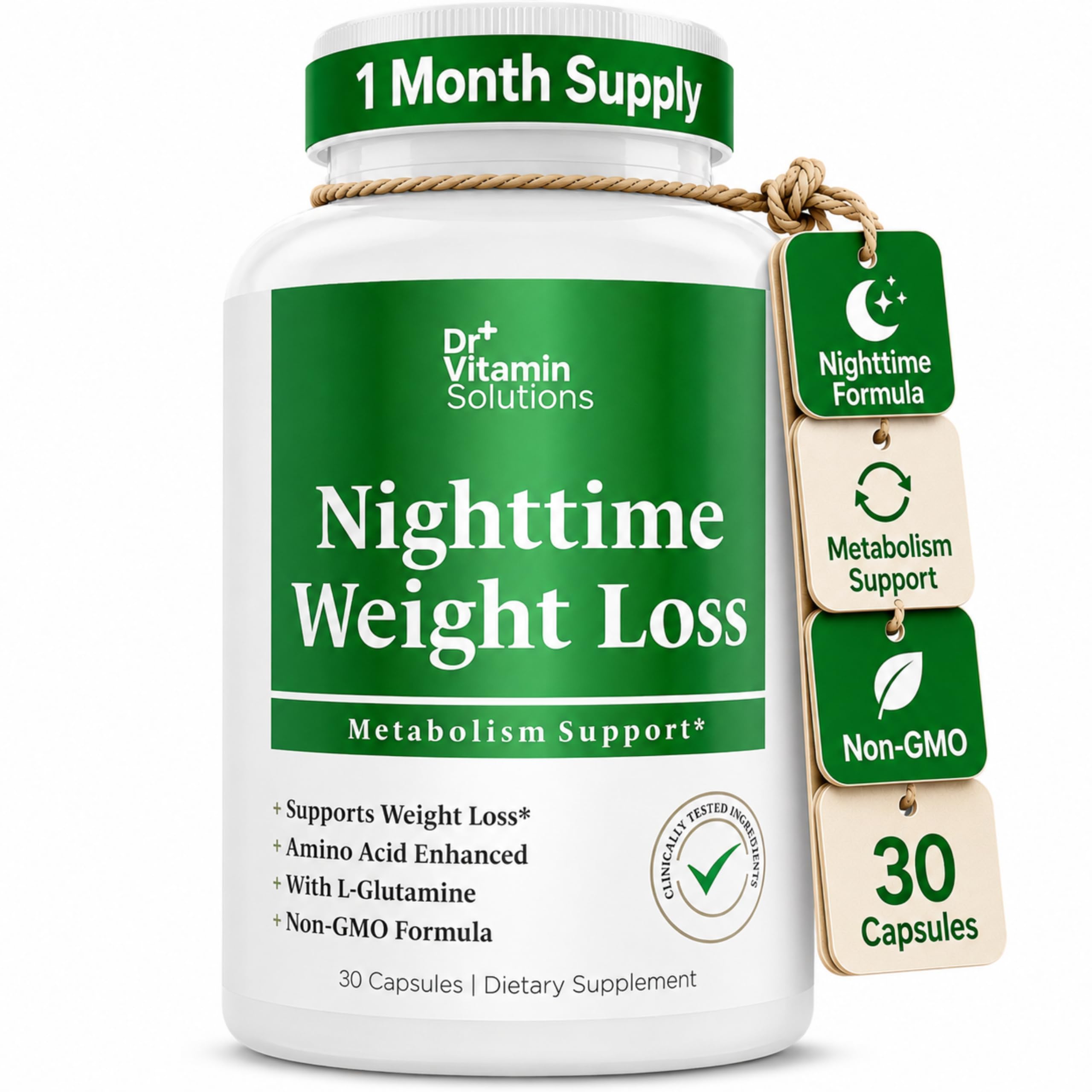 Nighttime Fat Burner for Women, Weight Loss & Appetite Suppressant, 30 Ct 30 Count (Pack of 1)