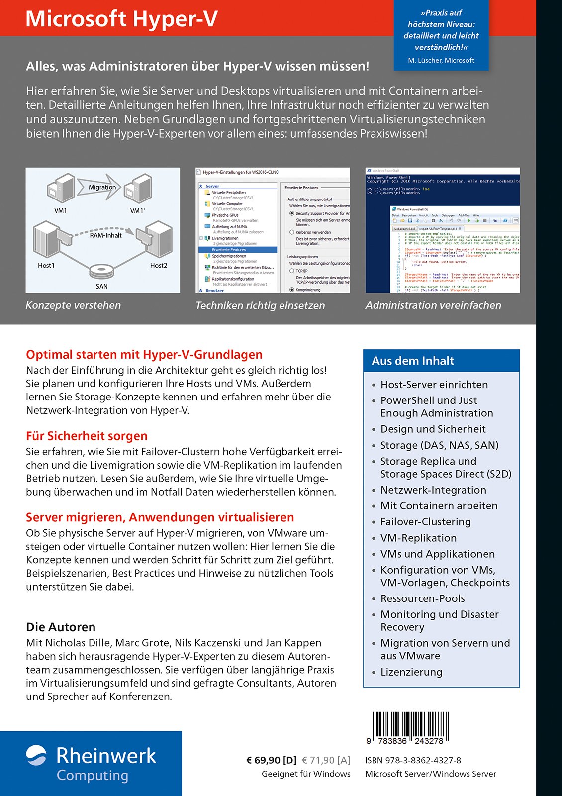 Microsoft Hyper-V: Das Handbuch für Administratoren. Aktuell zu Windows Server 2016