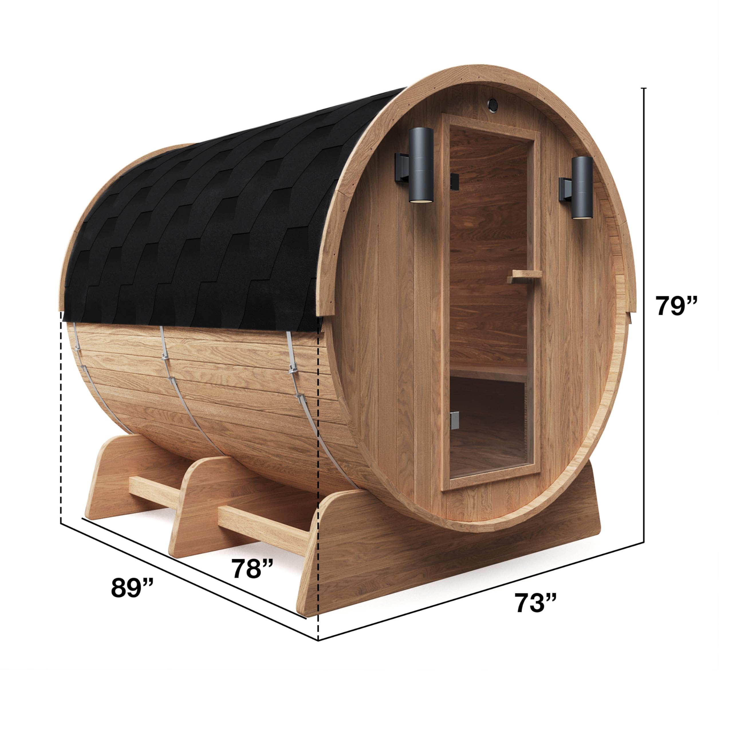 ALEKO Outdoor Barrel Sauna: Red Cedar Wood | Seats 6-8 | 8kW Harvia Heater | Efficient Heating & Panoramic Views | Weather-Resistant | Premium Quality