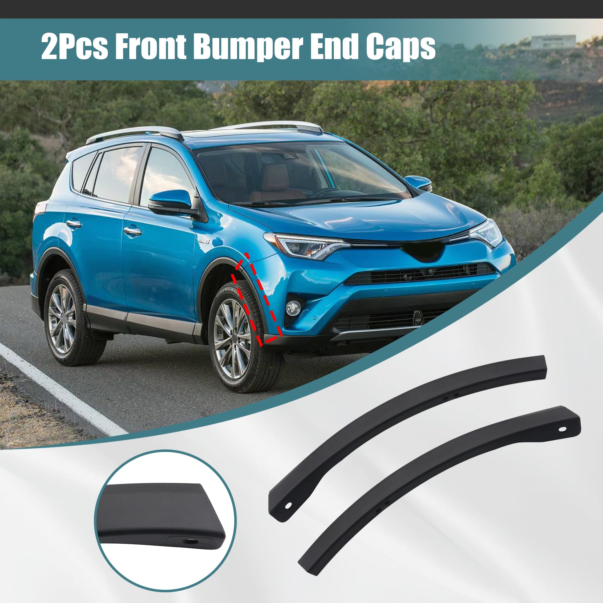 2 Caches De Pare-chocs Avant Pour Toyota RAV4 2016-2018 - Pièces Neuves Soillar