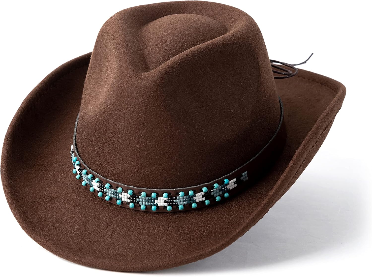 Gossifan Western Cowboy & Cowgirl Hat Felt Wide Brim Women Men Fedora Hats