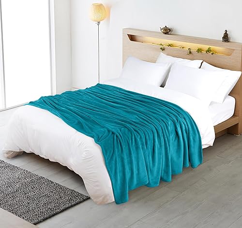 Miniatura 5 de Utopia Bedding - Manta de microfibra de vellón, ligera, mullida, suave, antiestática, queen, color turquesa (90 x 90 pulgadas)
