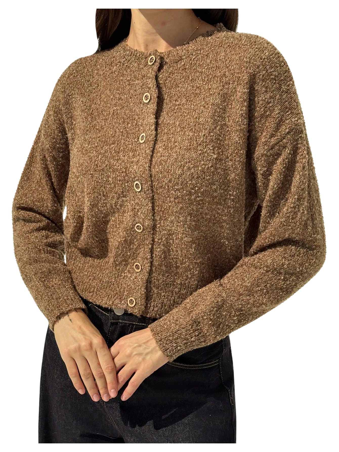 SOLY HUX Womens Button Down Cardigan Long Sleeve Knitted Cozy Sweaters Trendy Fall Clothes