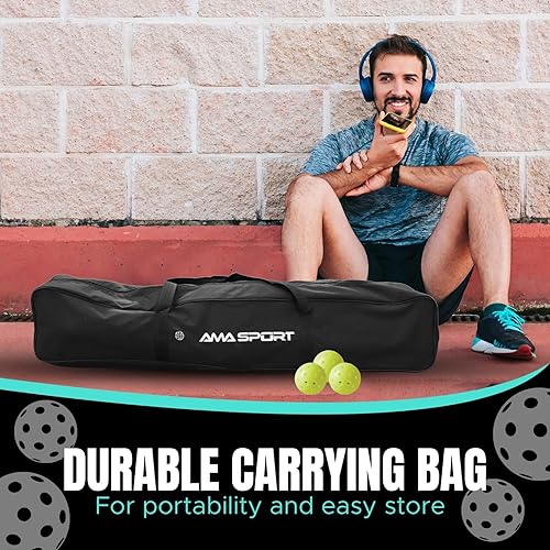 Miniatura 6 de AMA SPORT Sistema de red de pickleball portátil de tamaño regulador de 22 pies para interiores y exteriores, diseñado para todas las condiciones