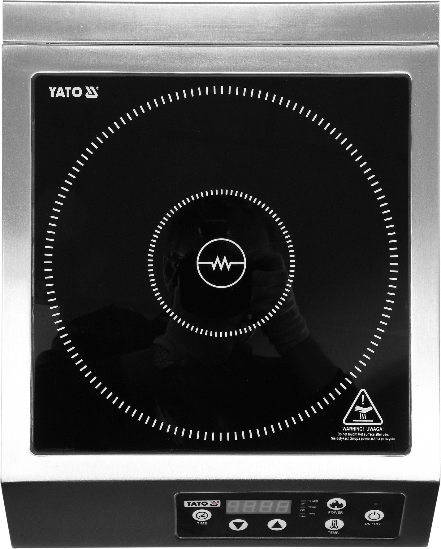 YATO Plaque de cuisson à induction numérique professionnelle 3500 W en acier inoxydable avec choix numérique de la température - Plaque à induction