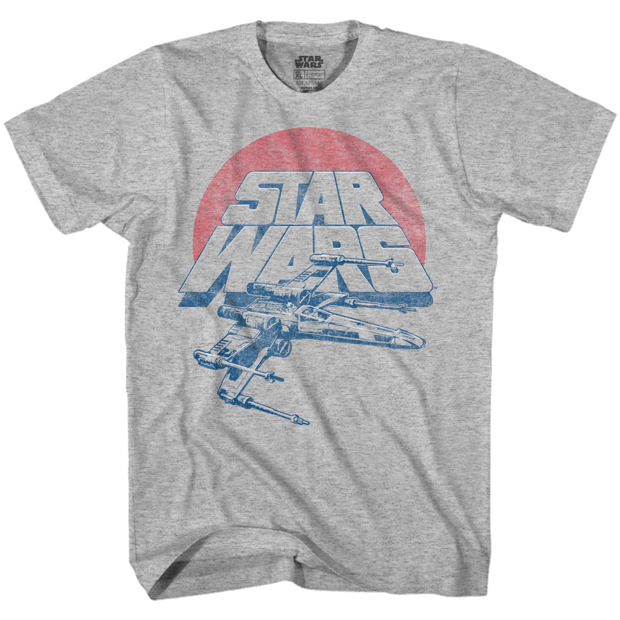 Star Wars X-Wing Fighter Distressed Logo Adult T-Shirt Licensed