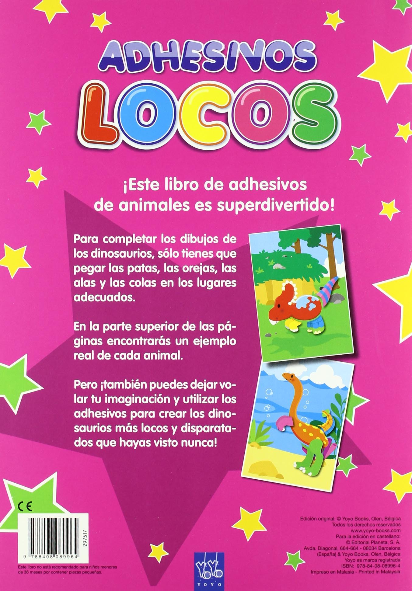 Adhesivos locos. Dinosaurios: 1