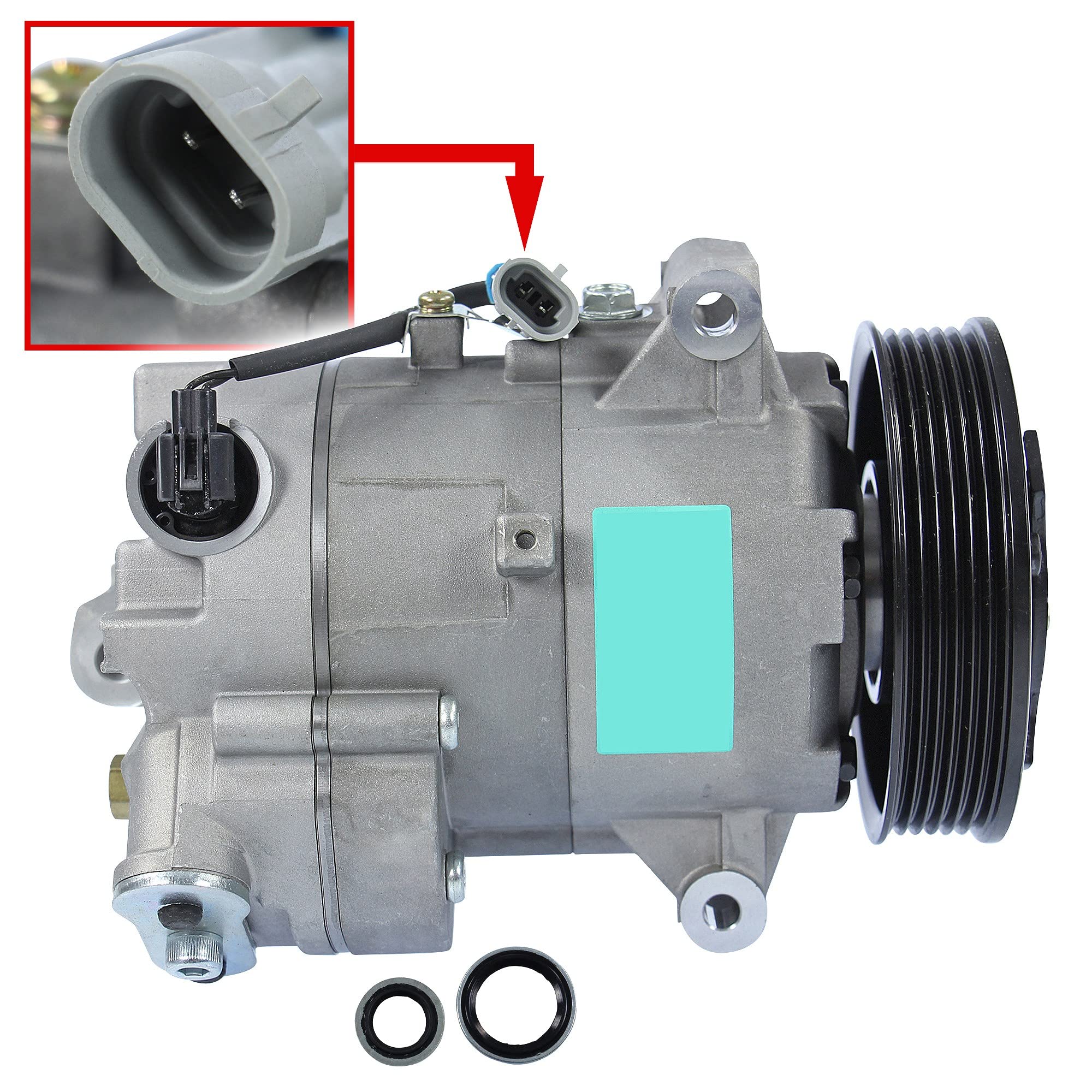 Compressore dell'aria condizionata con puleggia a V per DELPHI/HARRISON CVC con olio PAG compatibile OPEL ASTRA J INSIGNIA A