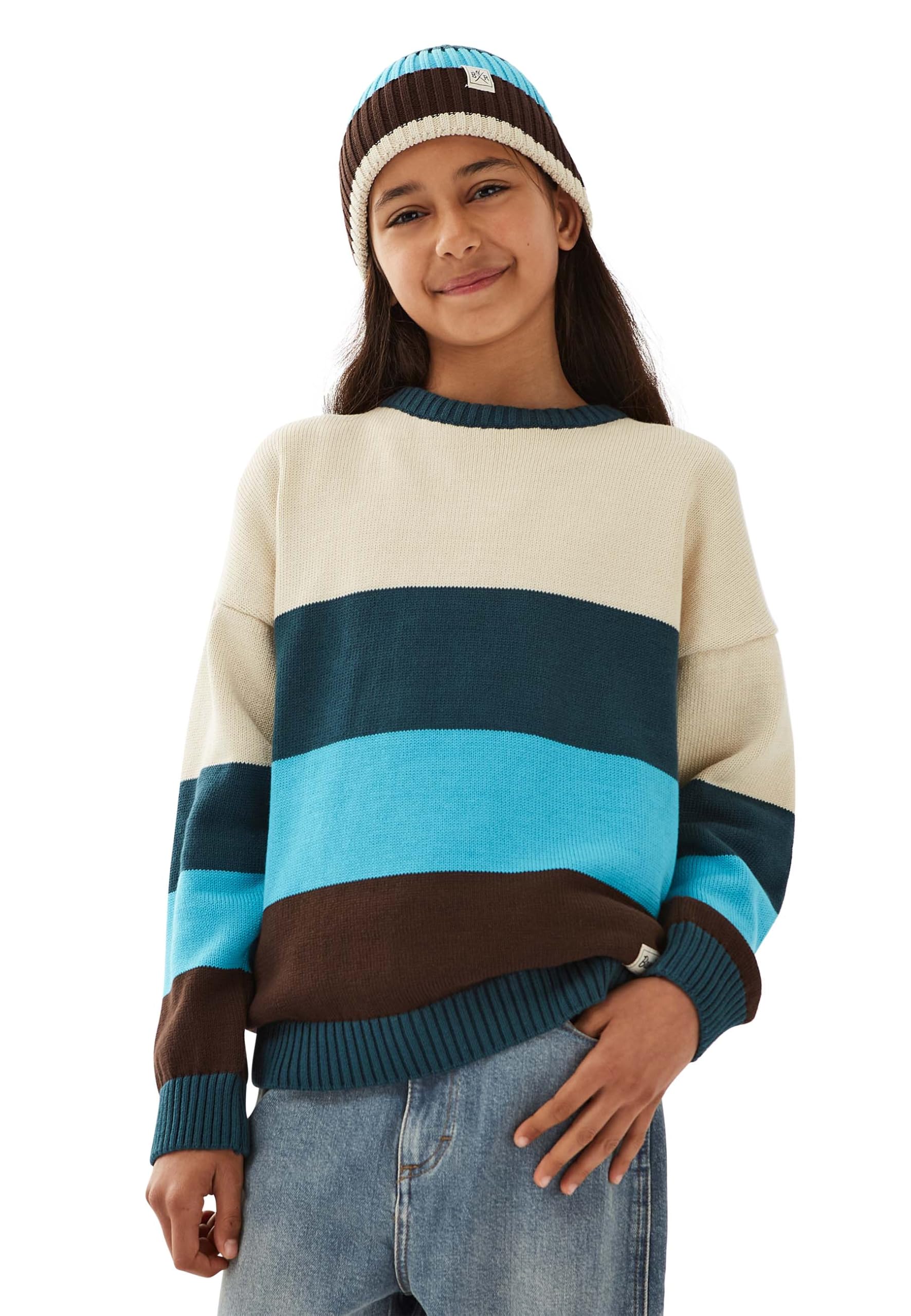 Band of Rascals Kinder Strickpullover Boxy Block aus Bio-Baumwolle