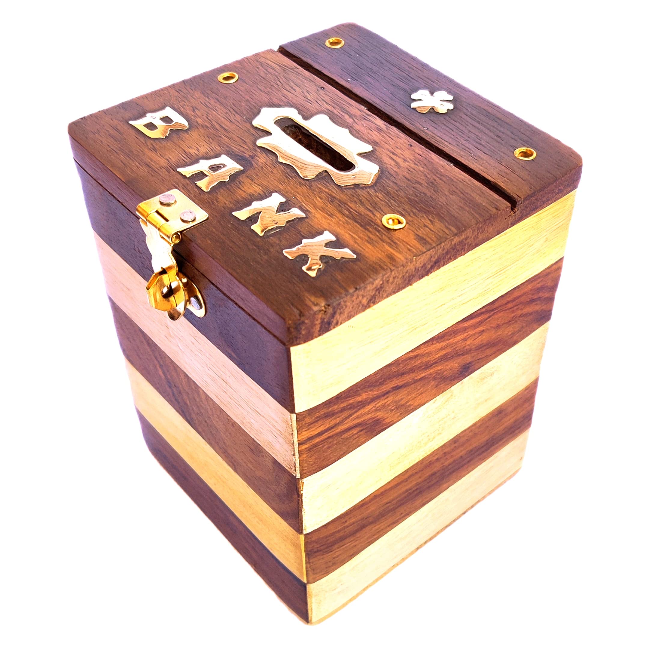 SHEEN TRADERS: Square Design Piggy Bank for Kids Christmas New Year Gift Wooden Money Bank Coin Box for Kids with Lock Gifts for Boys, Girls & Adult (Square Design) (B09ND7CPZD) Amazon Price History, Amazon Price Tracker