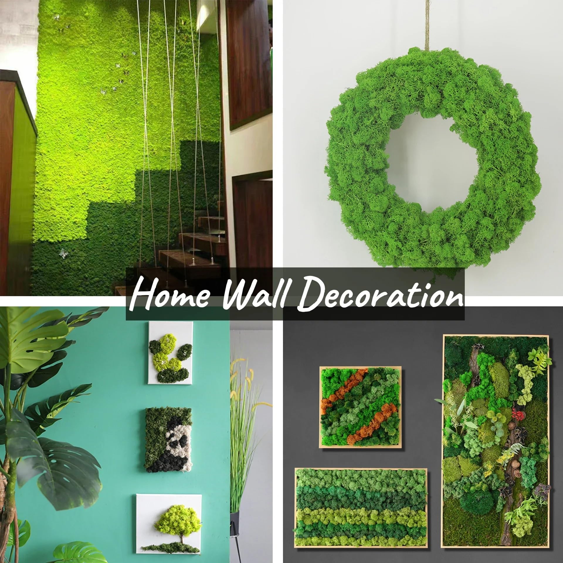 Musgo Artificial for Plantas en Maceta, Musgo Verde Natural Falso for Manualidades, decoración Floral de Pared, decoración de jardín de Boda(6)