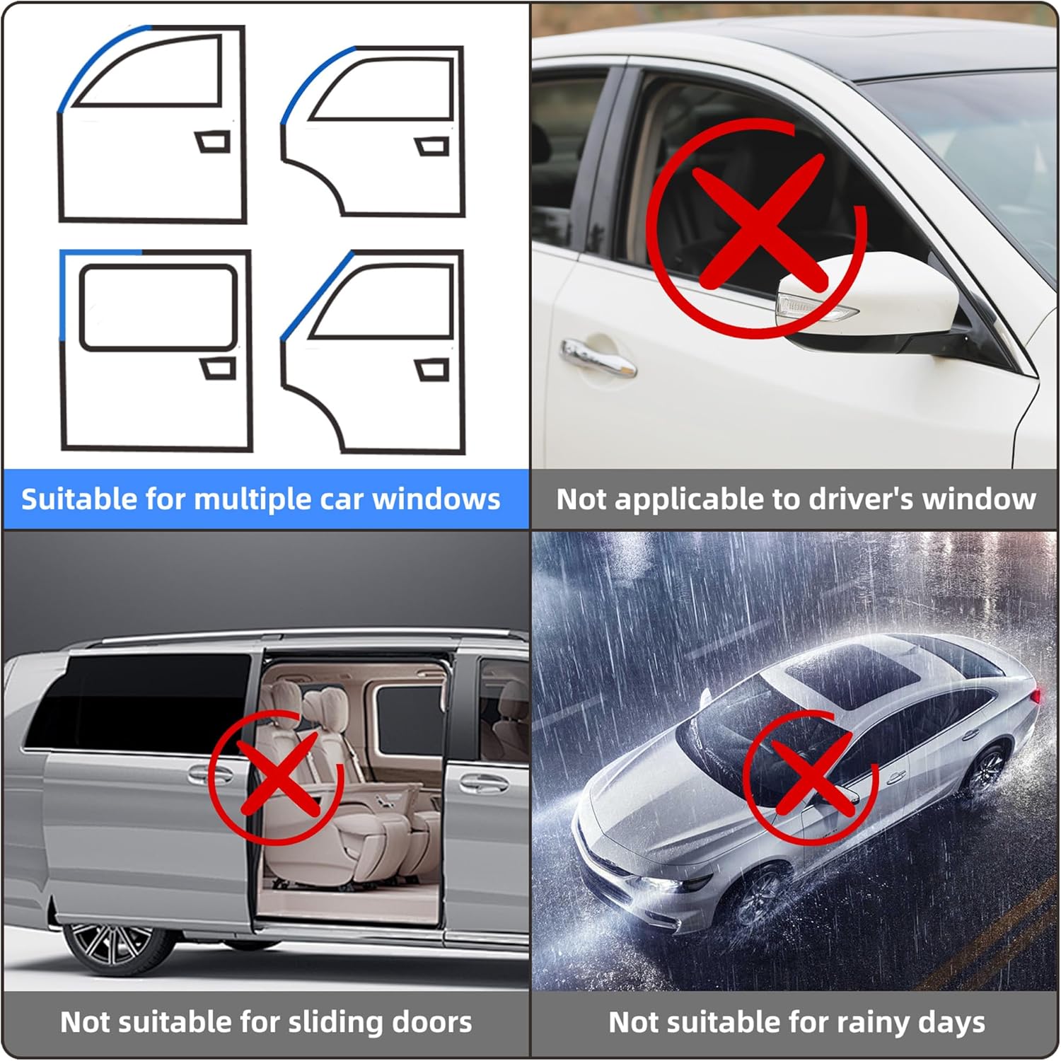 Car Window Shades, 2 Pack Side Car Window Sun Shades for Camping, UV Protection Breathable Mesh Baby Window Covers, Window Screen for Car, Truck, SUV, Protect Privacy for Kids, Family (39.8"x18.9")