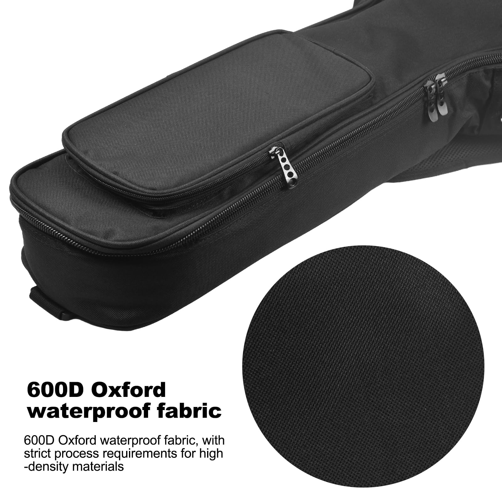 Gitarrentasche für Akustikgitarre, wasserdicht, 104,1 cm, Gitarrentasche mit 2 Taschen, Schwarz , Modern