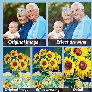 Dr Custom Personalised Diamond Art Kits for Adults - Personalised Diamond Painting with Your Photo, DIY Craft Kit, Create Your Own Picture, Creative Gifts for Birthdays, Christmas, Anniversary