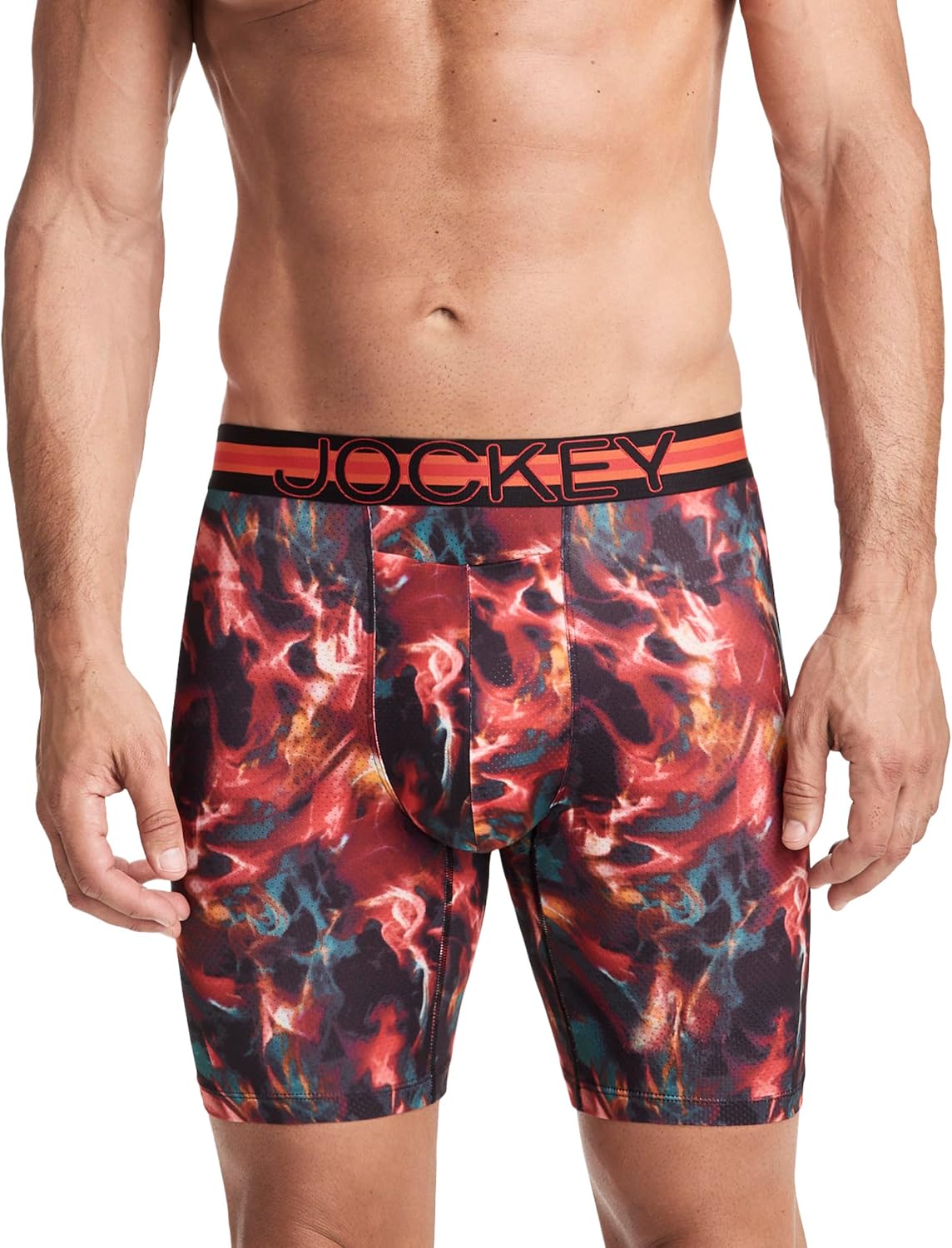 Jockey Sport Men's Underwear Stability Pouch Microfiber 9" Long Leg Boxer Brief