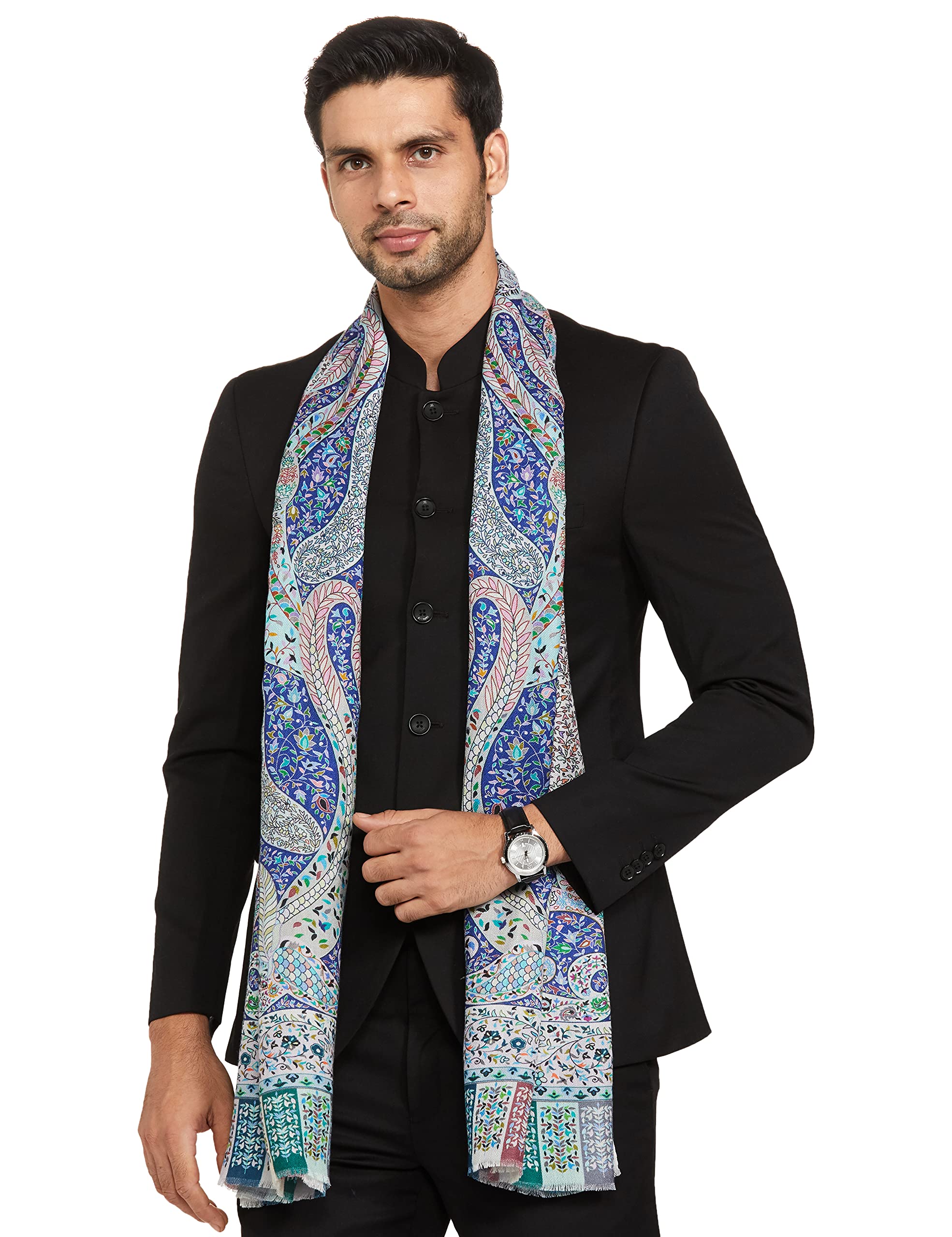Mens Stole, Kalamkari Printed Ethnic Scarf-image-48