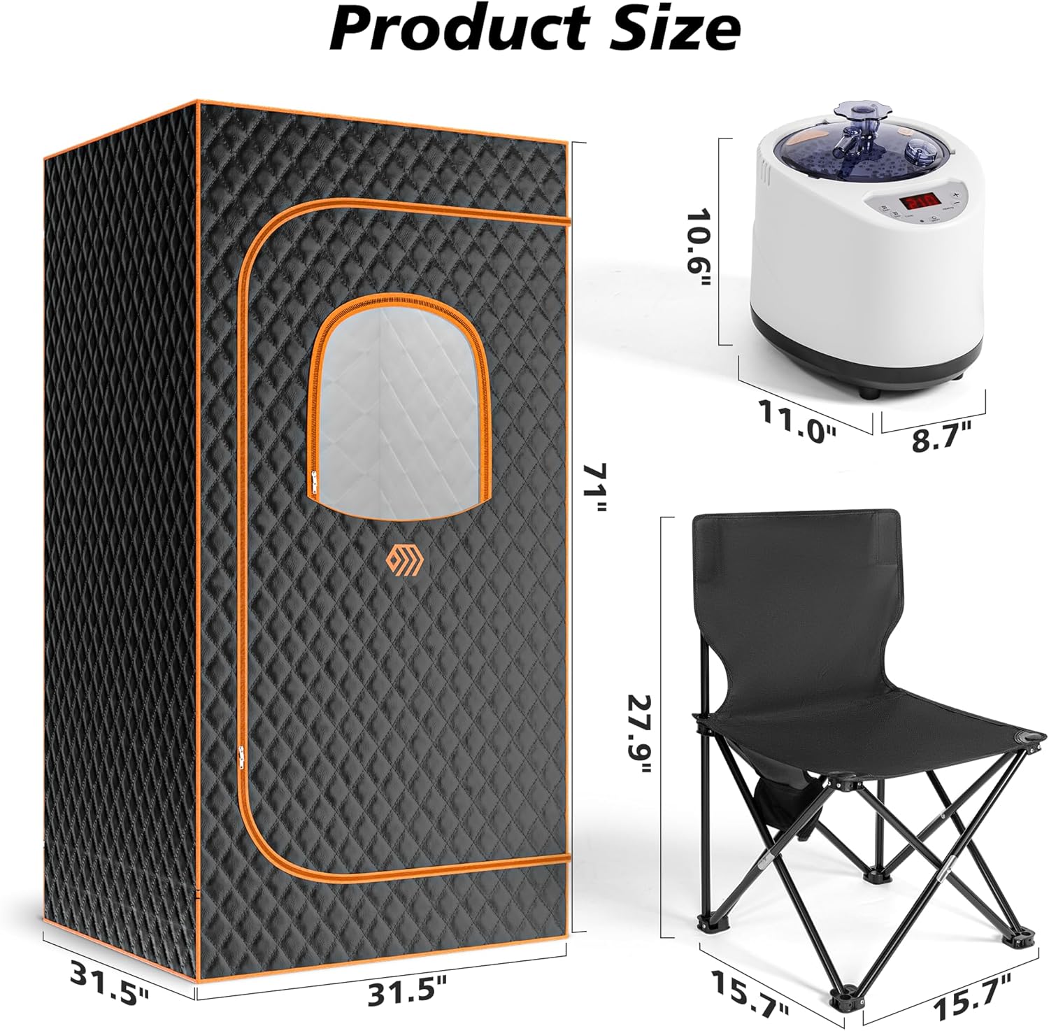 Portable Sauna Box, Personal Steam Sauna for Home with Steamer, Remote Control, Folding Chair and Mat, Portable Steam Sauna Tent, Home Spa for Relaxation