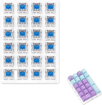 Acrylic 24-Key Blue Switch Tester | Mechanical Gaming Keyboards MX Switches Test Switch Tool for Desktop Decoration