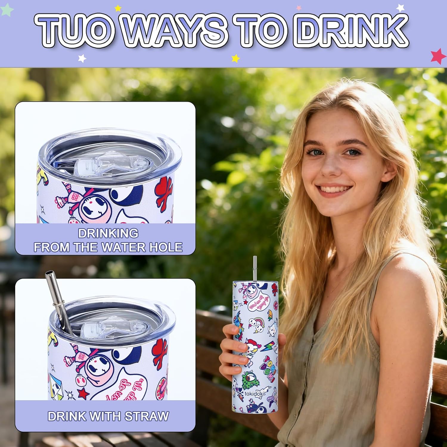 Tokidoki Official Insulated Tumblers, 20oz Bottle Insulated Stainless Steel Water Bottle with Straw Vacuum Sealed Tumbler, Thermal Cup for Hot & Cold Drinks, Cute Unicorno Design - Image 7