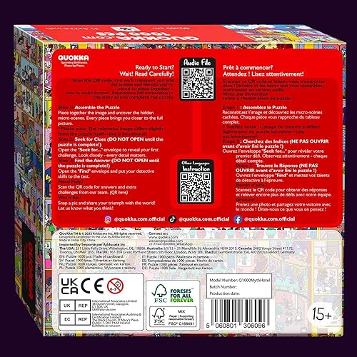 Miniatura 8 de QUOKKA Rompecabezas de 1000 piezas para adultos y adolescentes - Rompecabezas para adultos de Hotel Wildeluxe con secretos ocultos e historia de