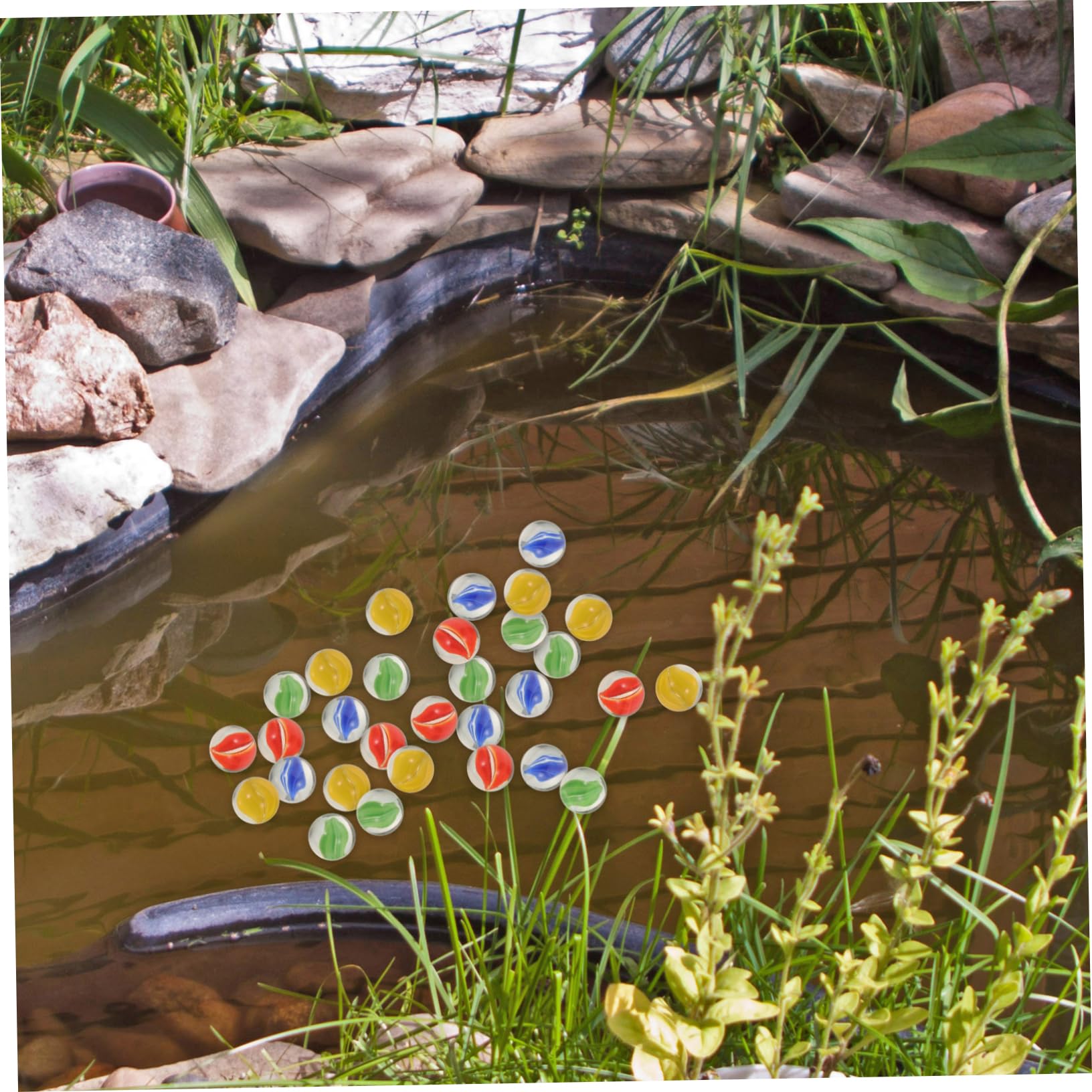 VANZACK 200 Bunte Glasmurmeln für Schmetterlingsfutterstationen aus Glas Dekorative Steine für Garten und Outdoor Farbenfrohe Glasdeko für Vasen und Aquarien