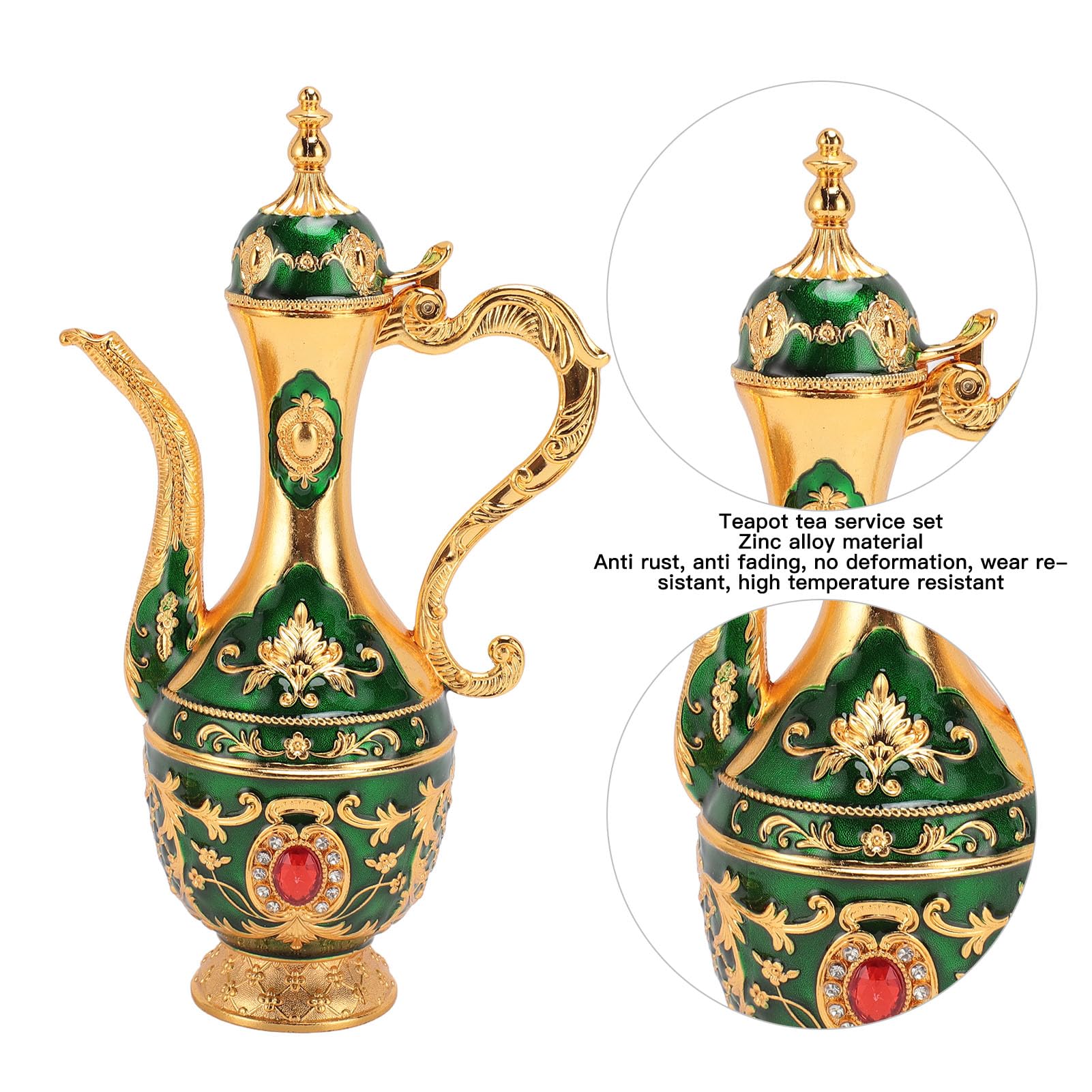 Vintage turecki zestaw czajniczek metalowy dzbanek do kawy z 6 filiżankami europejski dzbanek na wino elegancki turecki serwis do herbaty antyczny ekspres do kawy idealny na spotkania i prezenty.