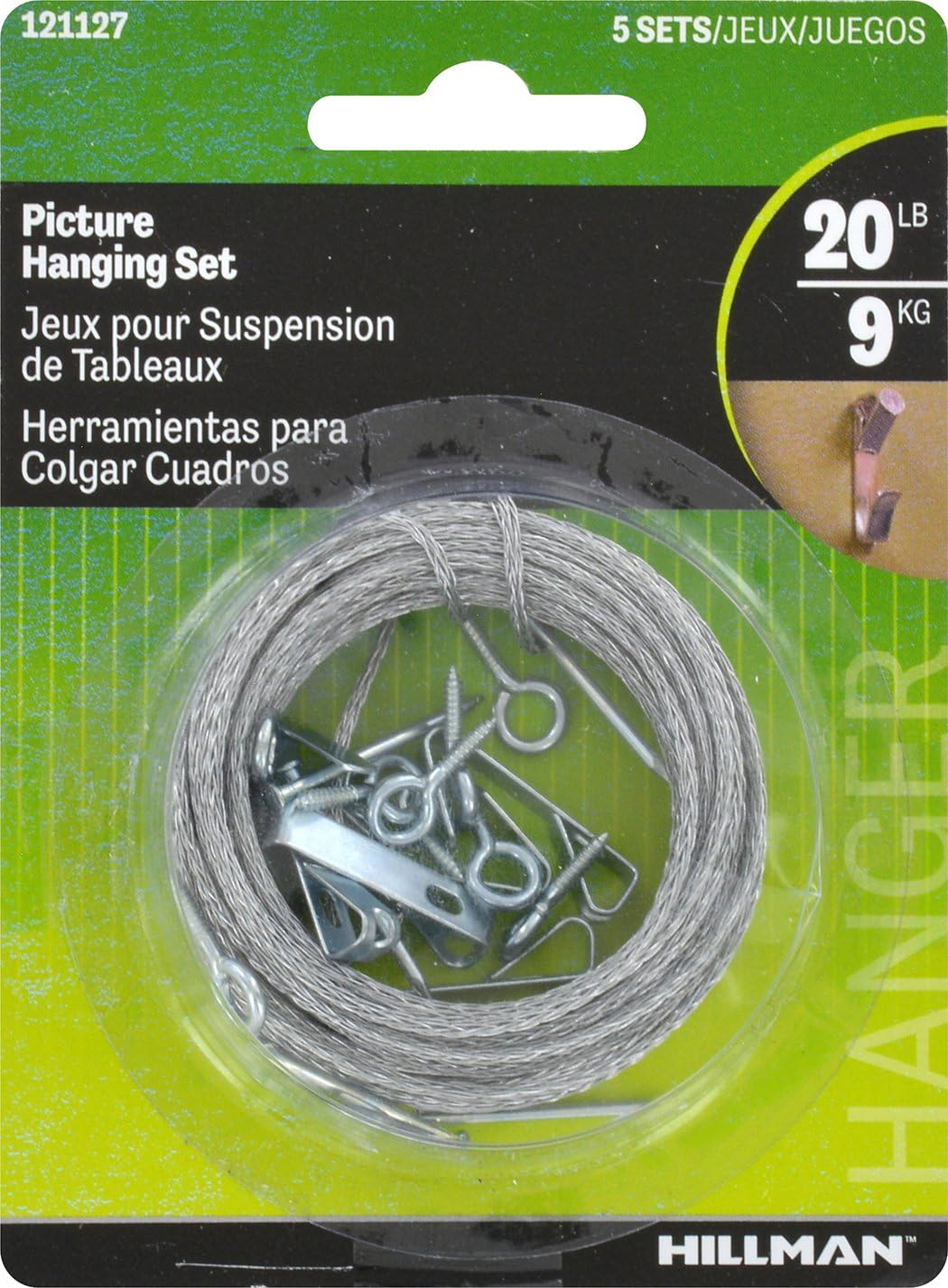 Hillman 121127 Picture Hanging Kit (20lb) 5 Sets