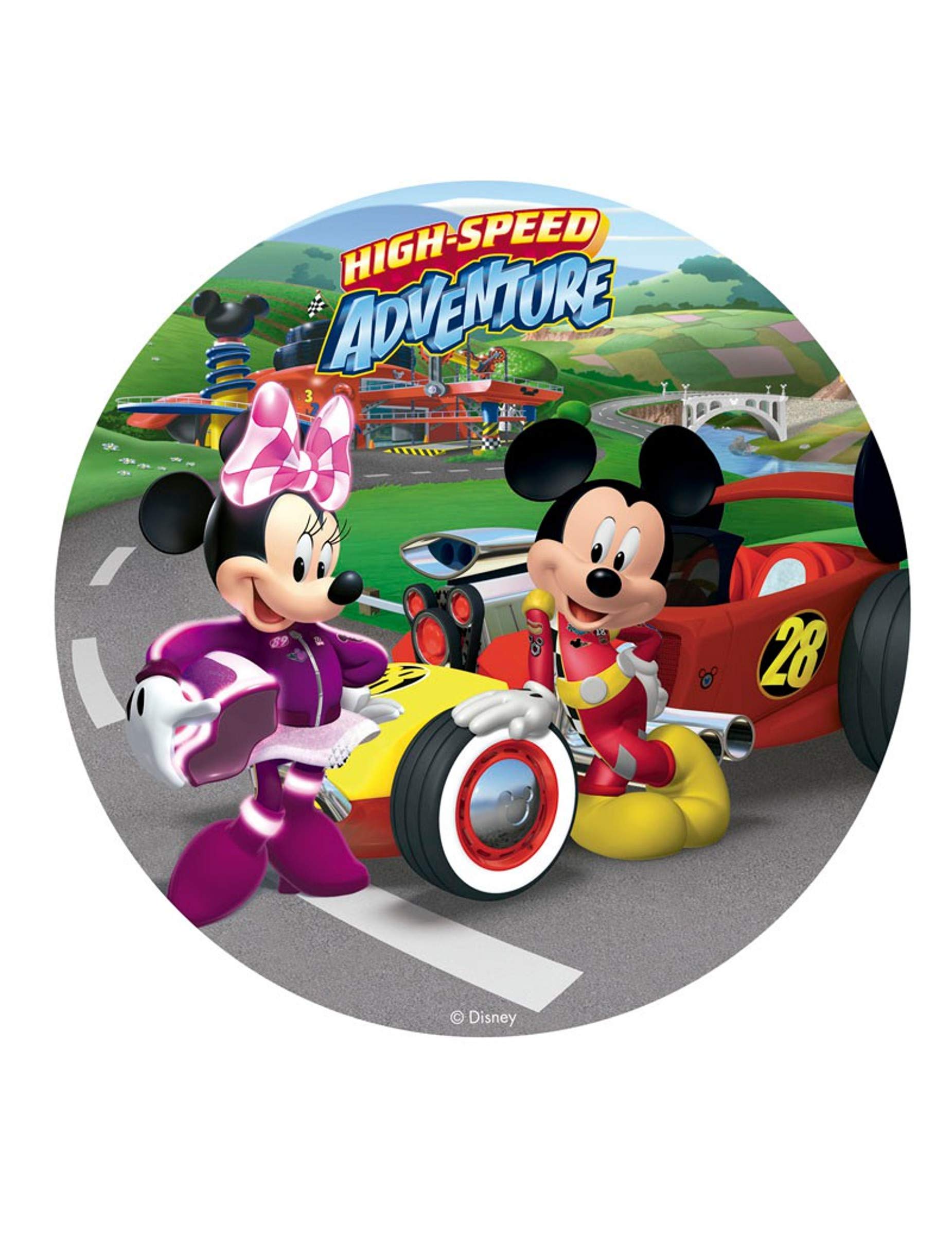 Buy Minnie & Mickey Mouse Roadster Racers Round 20cm 8 inch Edible