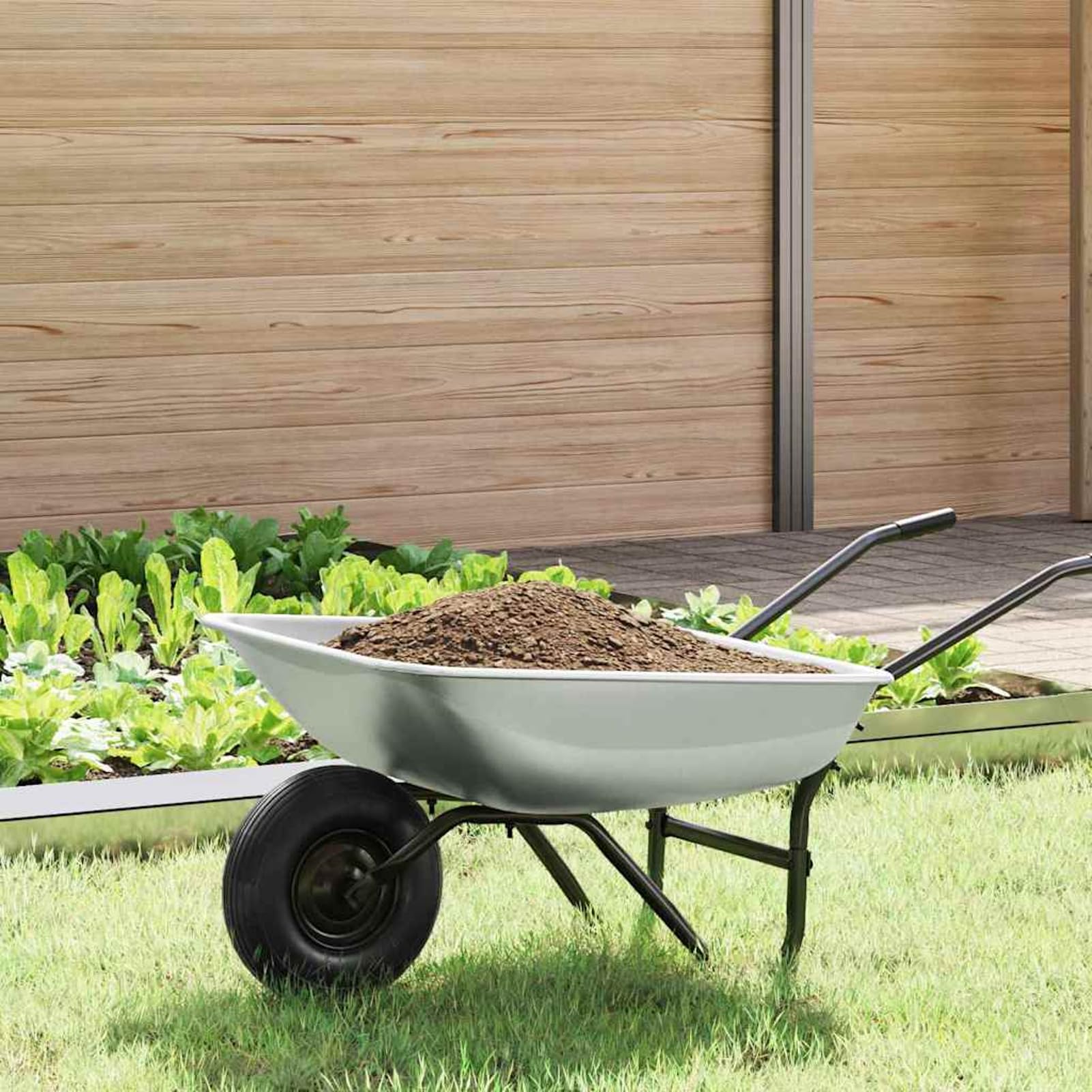 Gecheer Vassoio Carriola di Ricambio, Funzionale e Stabile per Trasporto di Terriccio Piante e Attrezzi, 80 x 60 x 25 cm in Acciaio, Vassoio per Carriola da Giardino per Appassionati di Giardinaggio
