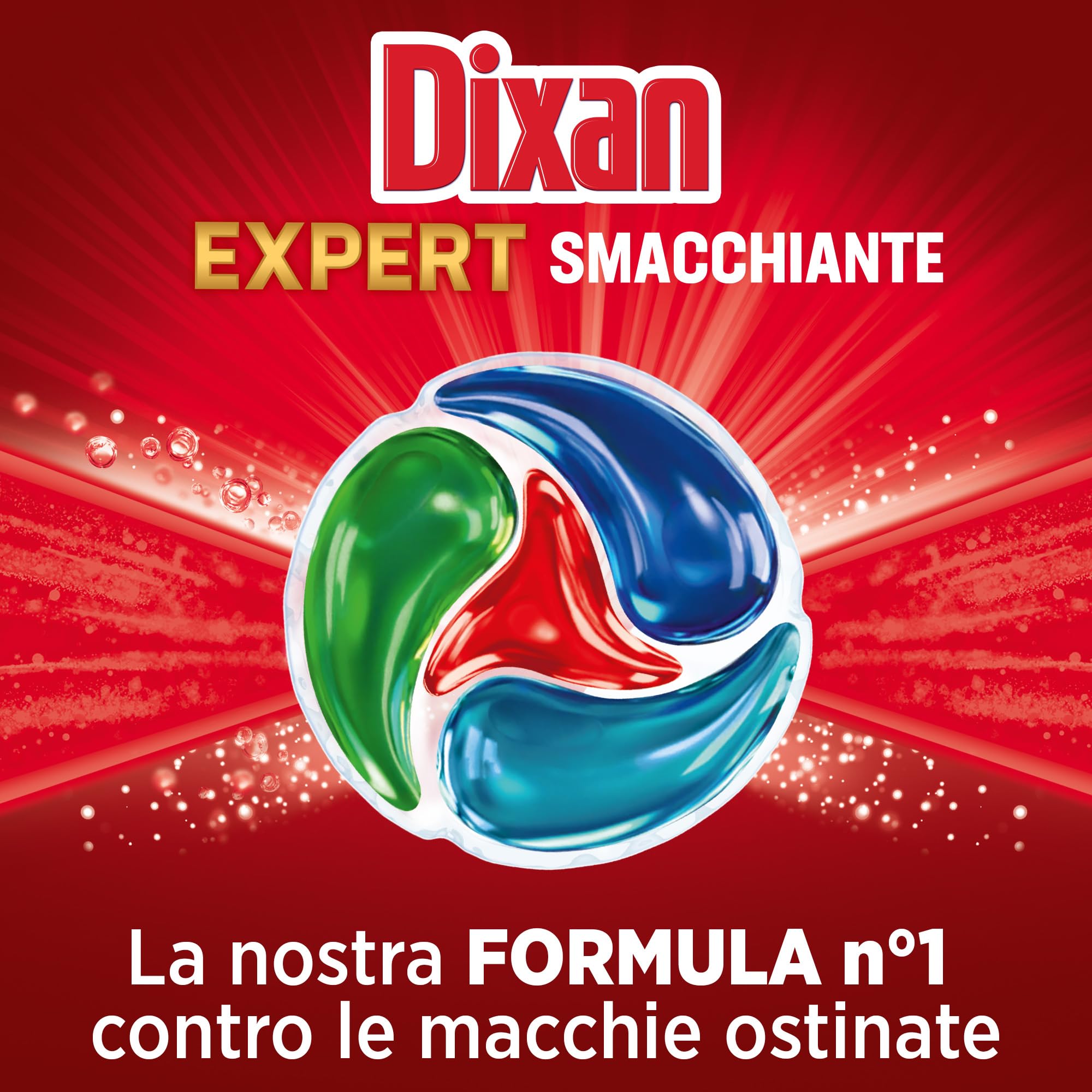 Dixan DISCS 4in1 Expert Smacchiante Detersivo Lavatrice (25 Lavaggi), Capsule lavatrice per una pulizia profonda del bucato e freschezza igienica per la lavatrice, Rimuove le macchie da 20°C.