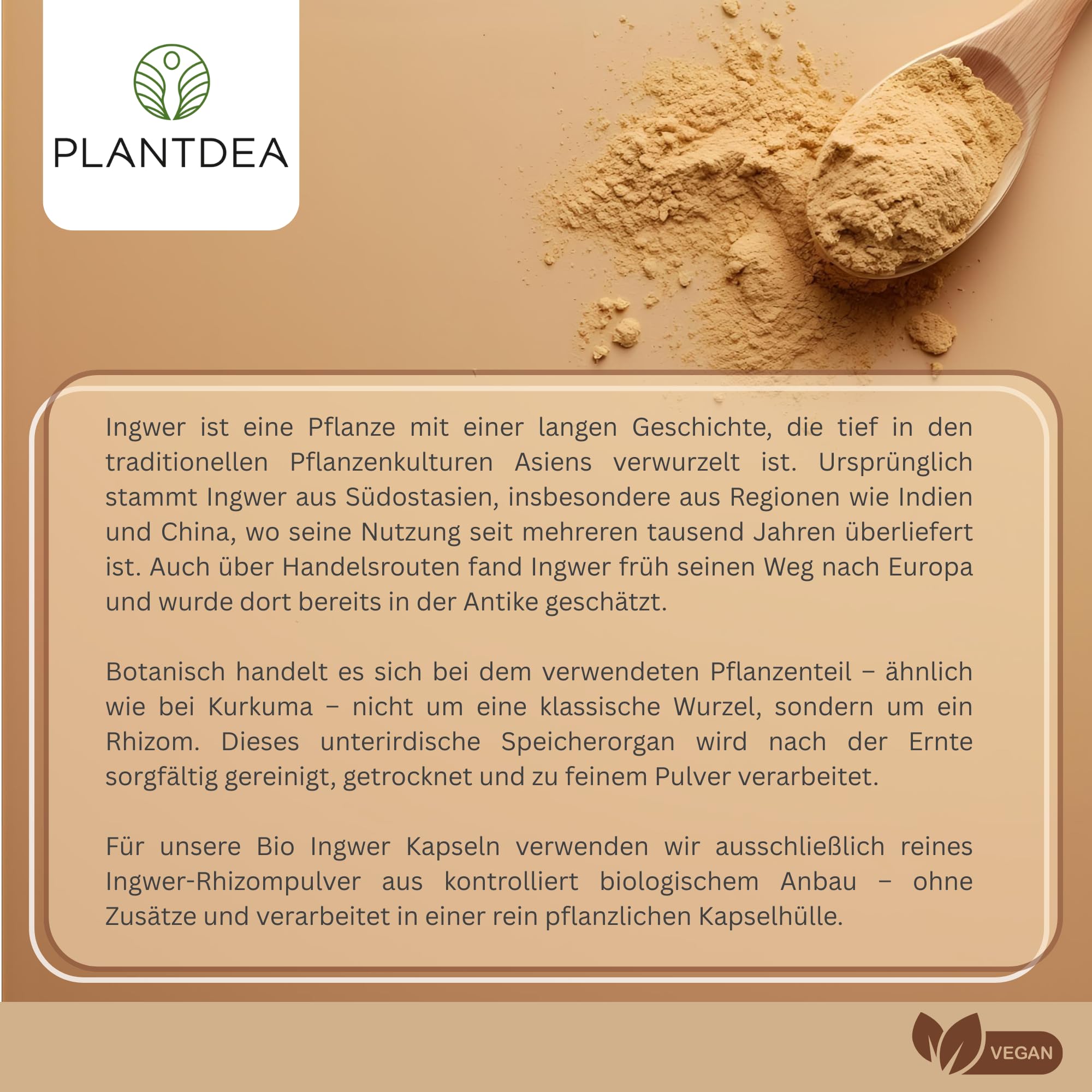 Bio Ingwer Kapseln I 3000mg Tagesdosis I 180 Ingwer-Kapseln hochdosiert I laborgeprüft I Bio Ingwer Pulver I veganes Ingwer-Präparat I Ohne Zusätze I PlantDEA