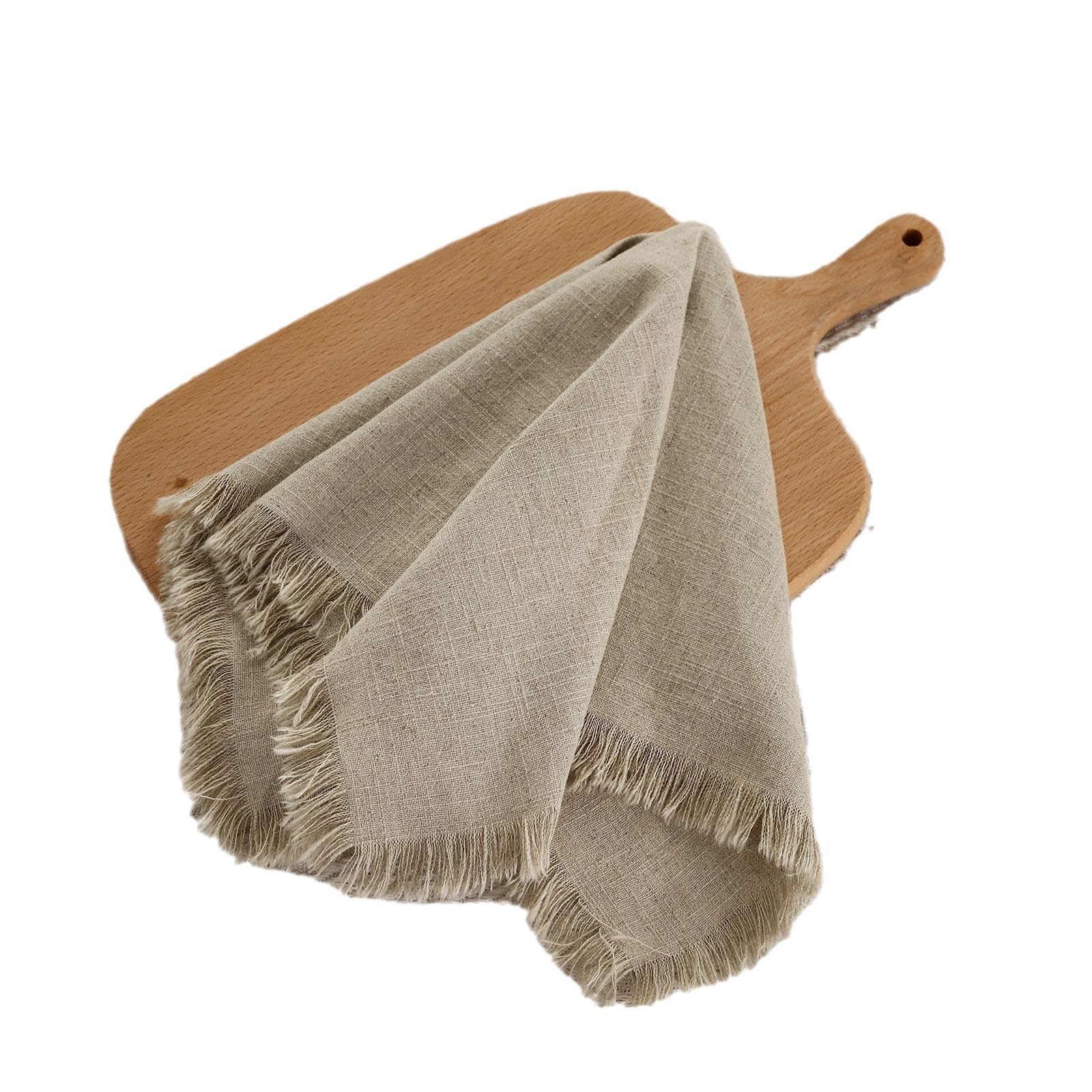 10/20 servilletas rústicas con Borlas de Borde Crudo de algodón y Lino de 45x45 cm, servilletas de Tela Reutilizables duraderas para Mesa de Comedor, Bodas, Fiestas