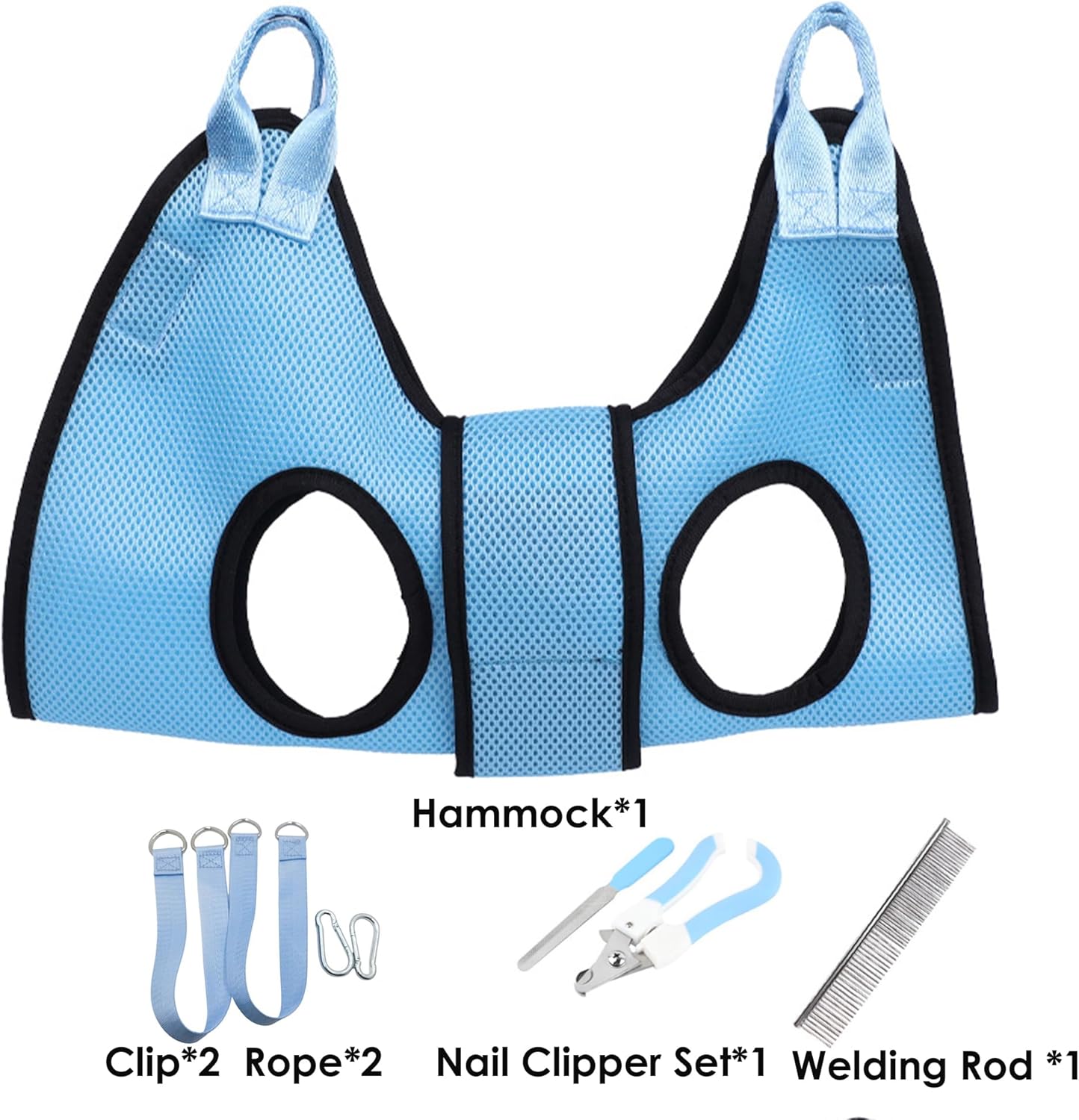 Dog Grooming Hammock, Helpful Hammock for Nail Trim, Restraint Sling for Nail Clipping, Grooming Hammock for Dog Pet to Nail Trimming (Light Blue, L)