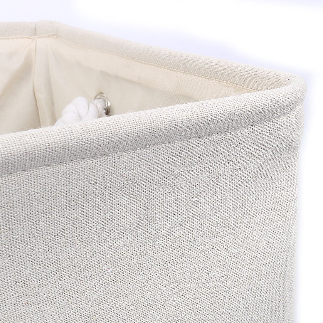 sourcing map Casier de Rangement Tissu Organisateur Armoire Placard Tiroir Panier Caisse Pour Vêtement Livres Poignées Pliable linge Orange 41x31x21cm