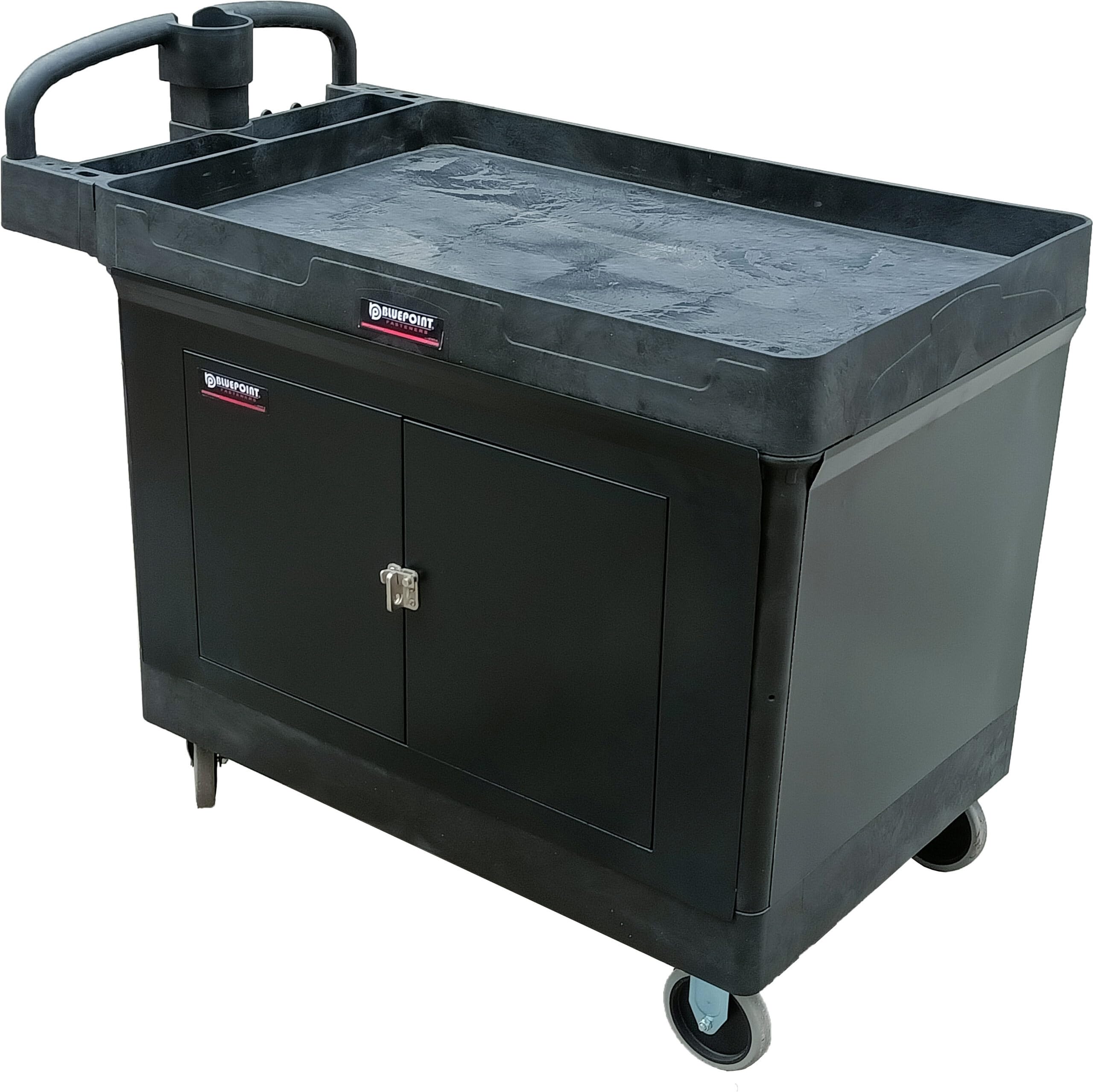 BLUEPOINTUtility Service Cart, SC4425/SC4425-EZA – Heavy Duty Design with 500 lbs Load Capacity, Ideal for Workspaces, Storage, Tools, Warehouse, Requires Easy Assembly Before Use (with Armor)