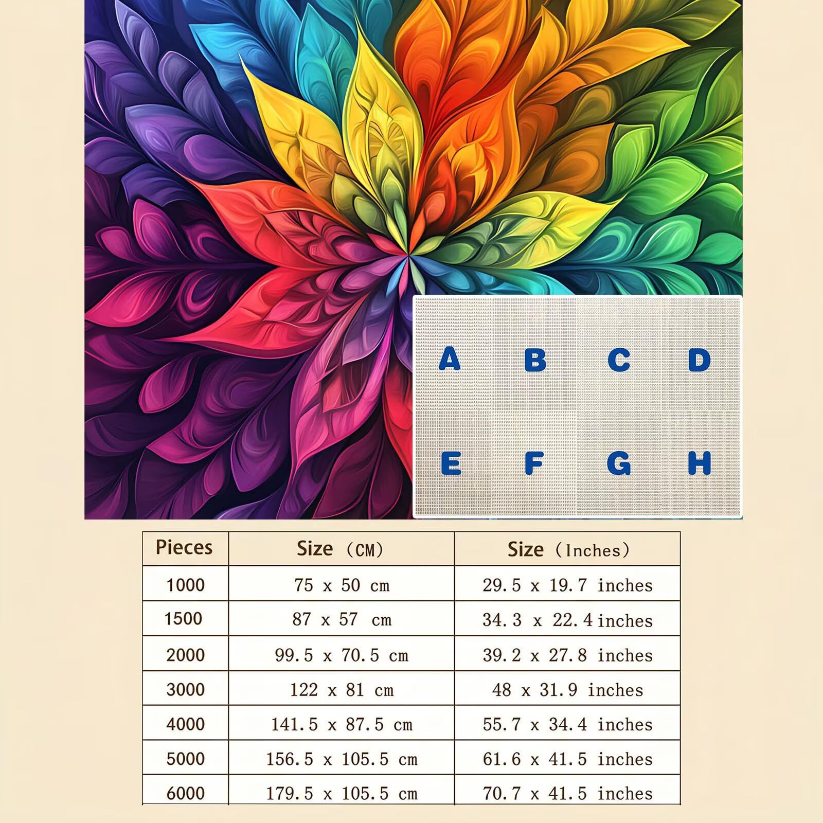 Mandala colore Puzzle 4000 Pezzi per Adulti, Puzzle in Legno - Collezione Classica con Poster Incluso -Sfida di Concentrazione e Passatempo Antistress, Gioco Educativo per Famiglia, 141 x 87 cm f0-665