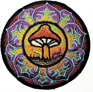Mandala Magic Mushroom Goa Psychedelic Tibet Meditation Logo Patch Jacket T-Shirt Sew Iron on Patch Badge Embroidery