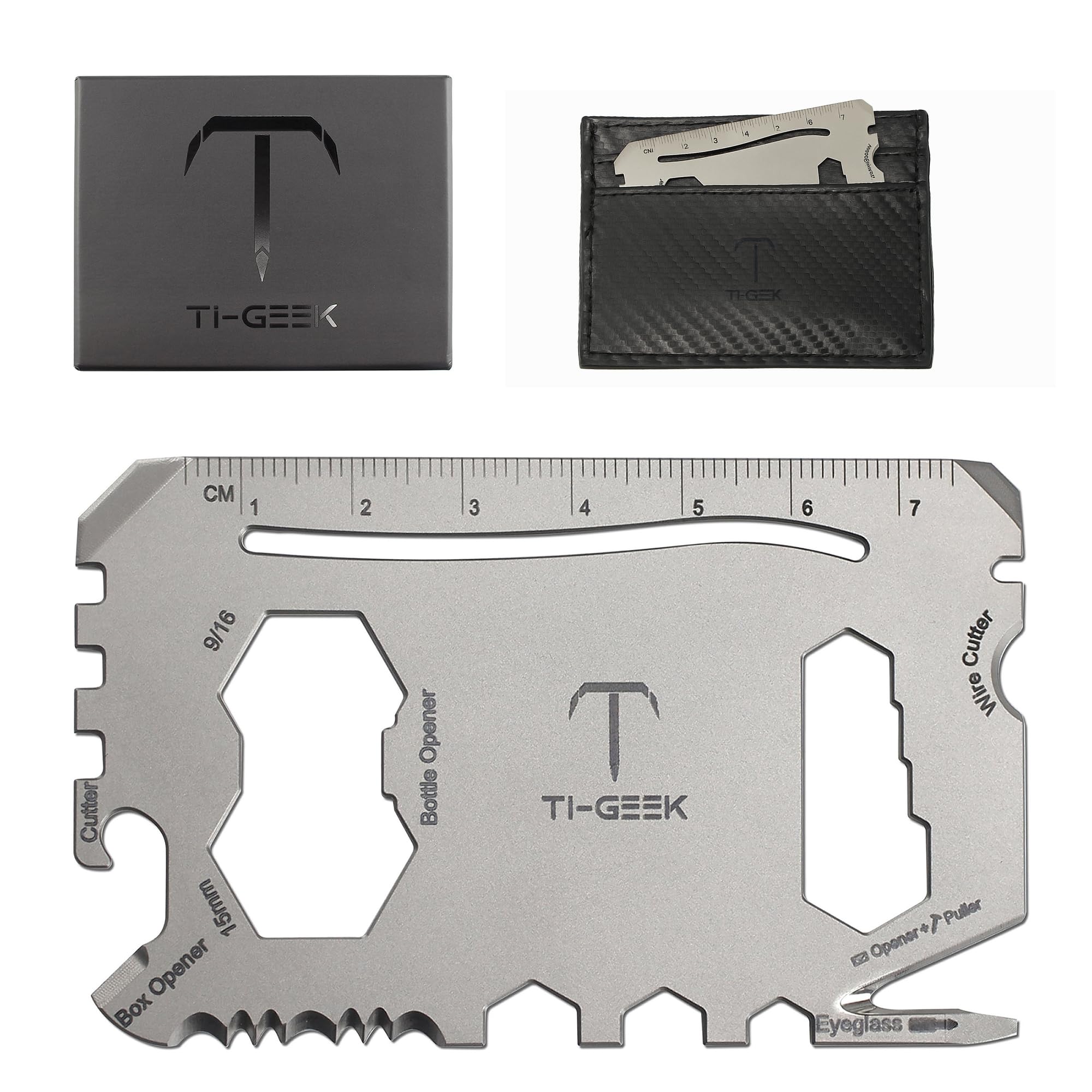 TI GEEK 17 IN 1 Titanium Credit Card Multitool EDC Pocket Tool