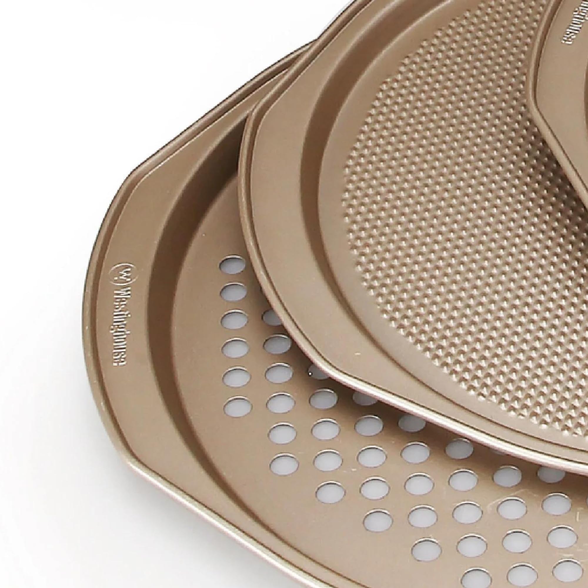 Westinghouse 3pc Carbon Steel Pizza Pan Set, 12 inch and 14 inch