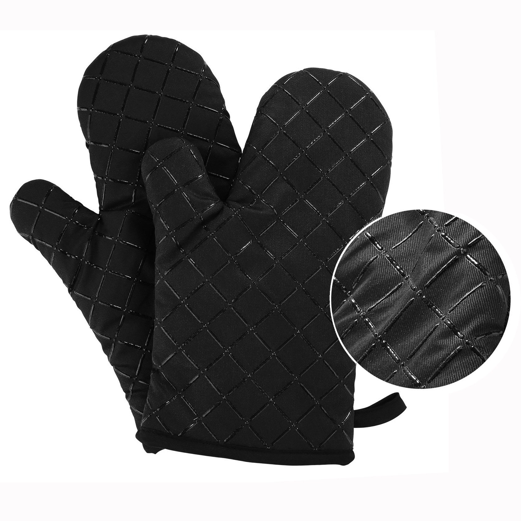 Ziyonix 6 Pezzi Guanti Da Forno In Silicone, Extra Lungo Antiscivolo, Grigio