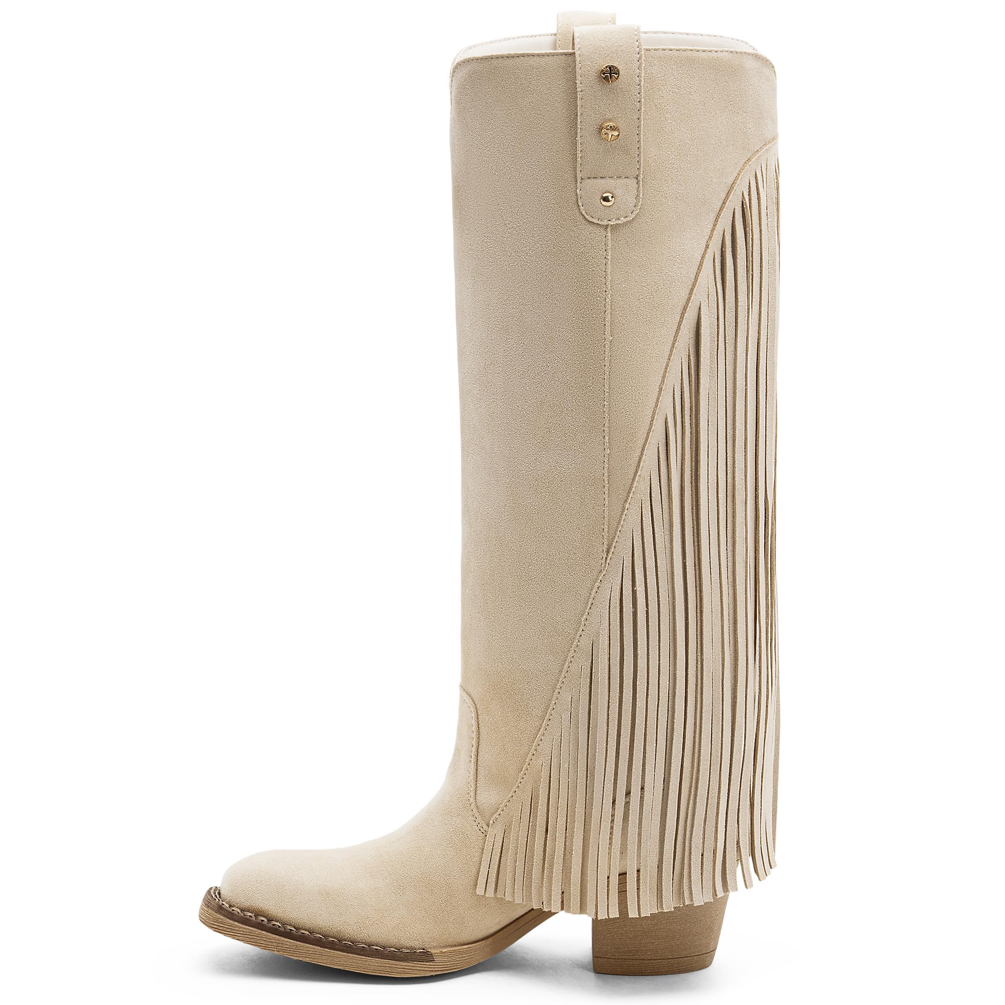 Jeossy Womens Knee High Fringe Boots