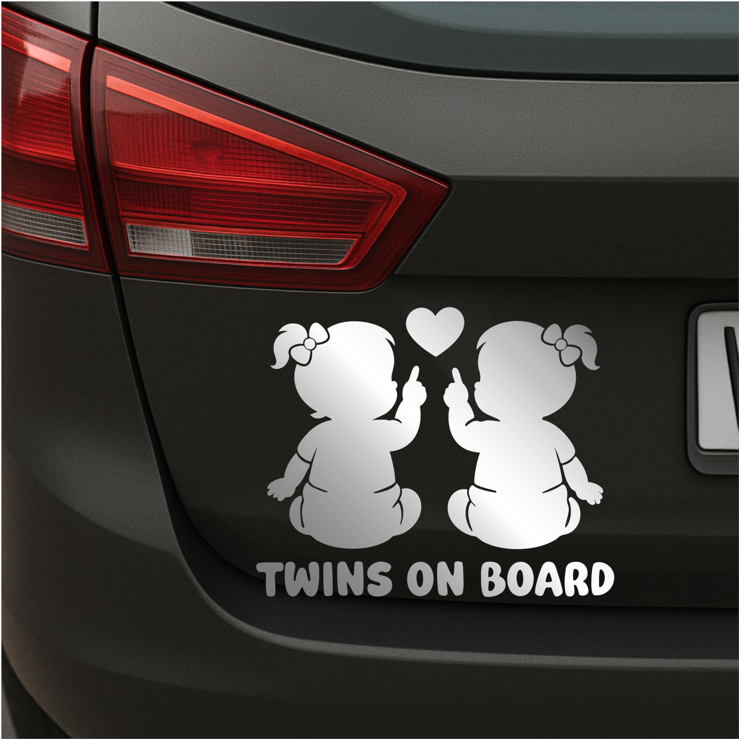 Twins on Board Sticker Car Baby Sticker Twins, Weatherproof Handmade in Germany 13 x 10 cm Boy, Boy, Girl, Girl