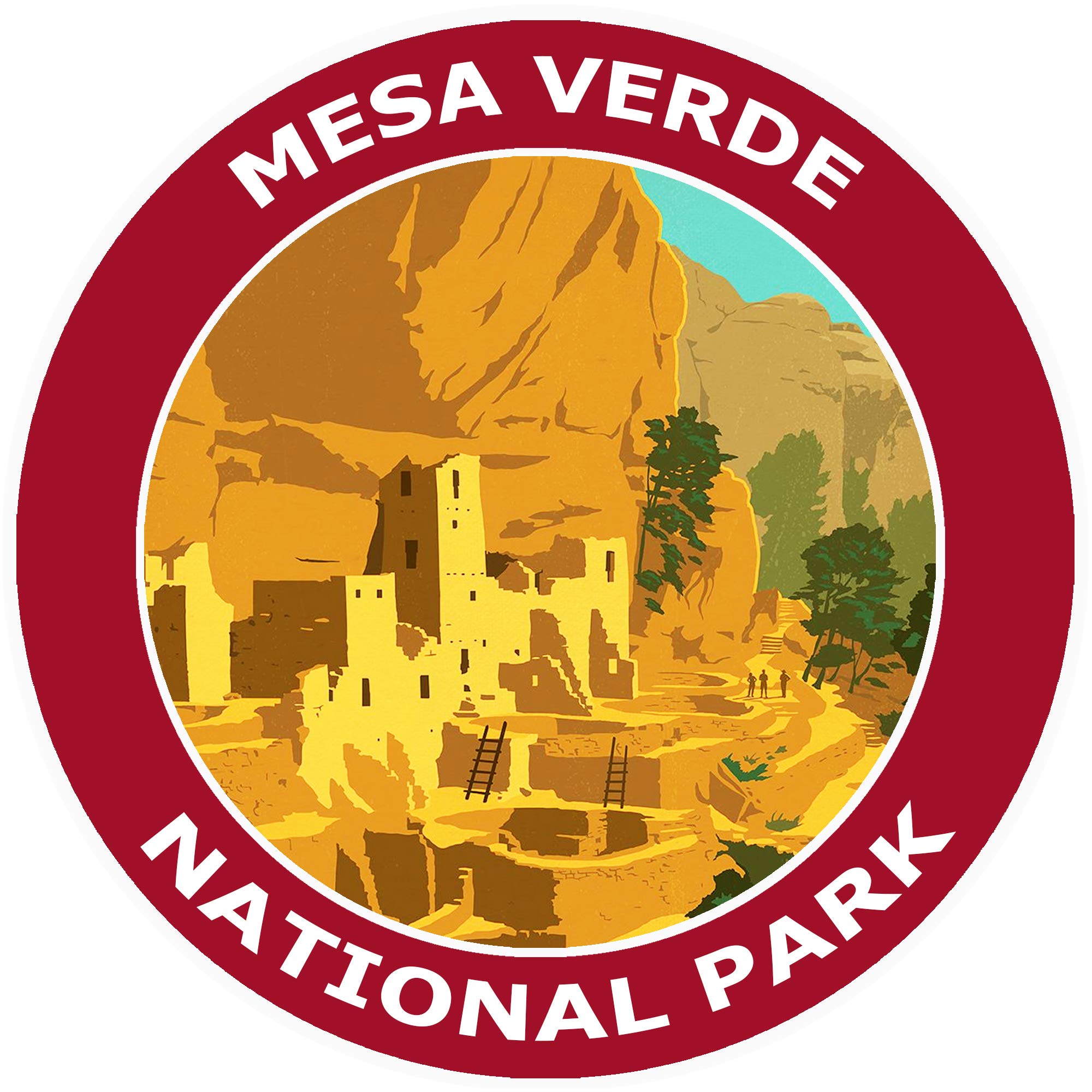 Mesa Verde National Park, Colorado Decorative Car Truck Window Sticker Decal Vinyl Die-Cut Badge Emblem Vacation Souvenir Travel Gear