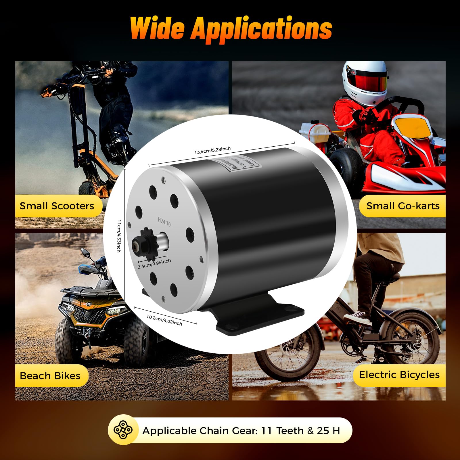Silnik elektryczny 36 V, 800 W, elektryczny zestaw silnika bezszczotkowego z kontrolerem i uchwytem gazowym, zestaw silnika elektrycznego DC do skuterów elektrycznych, motocykli Dirt Bike, gokartów