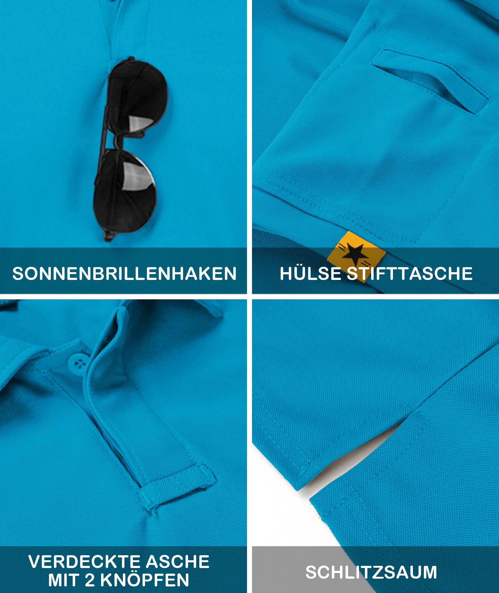 JACKETOWN Polo Shirt Uomo Manica Corta Asciugatura Rapida Traspirante Tennis Polo Shirt Camicie Polo Estate per Uomo Button Front T-Shirts Sport Shirt Basic Regular Fit Golf Polo Shirt