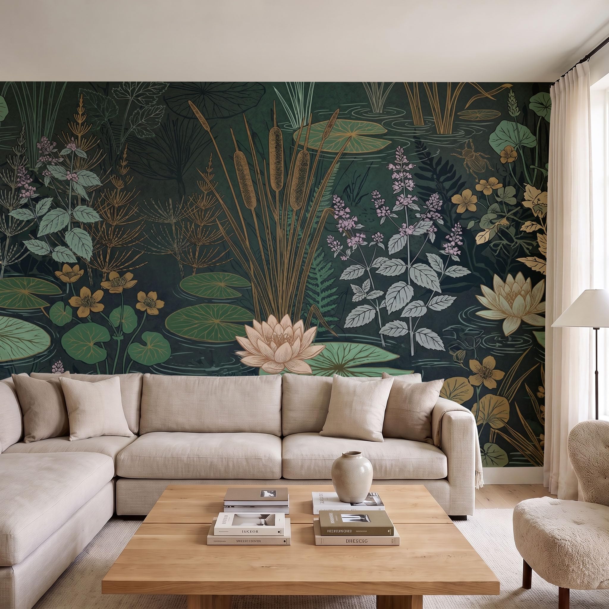 Papel Pintado 450Anx315Al cm Plantas Dibujadas A Mano Fotomurale 3D