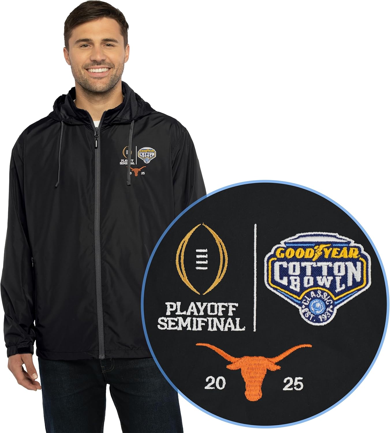 Vantage Apparel NCAA mens Texas Longhorns Cotton Bowl Wind Jacket